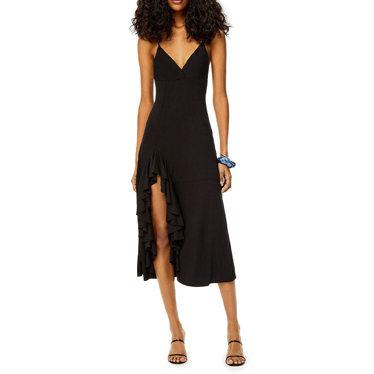 LOEWE Ruffle V-Neck Sleeveless Dress