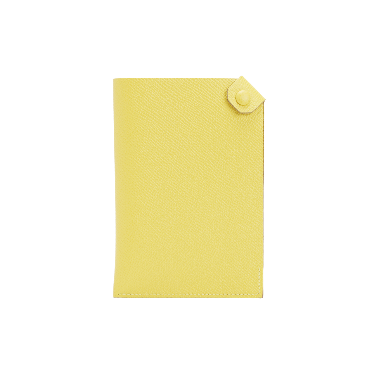 HERMES Tarmac Epsom Leather Passport Holder Small Size Unisex 9R Lime Lemon