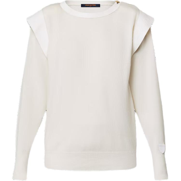 LOUIS VUITTON Leather Insert Cashmere Pullover
