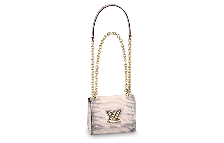 LOUIS VUITTON Twist Lizard Skin Shoulder Bag Crossbody Bag Mini Women's Pink