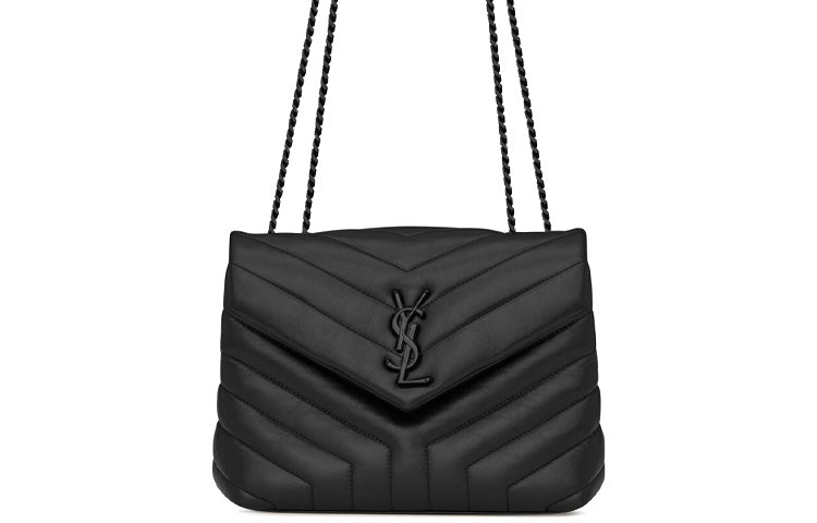 SAINT LAURENT LOULOU Cow Leather Portable Crossbody Bag Shoulder Bag Women's Black
