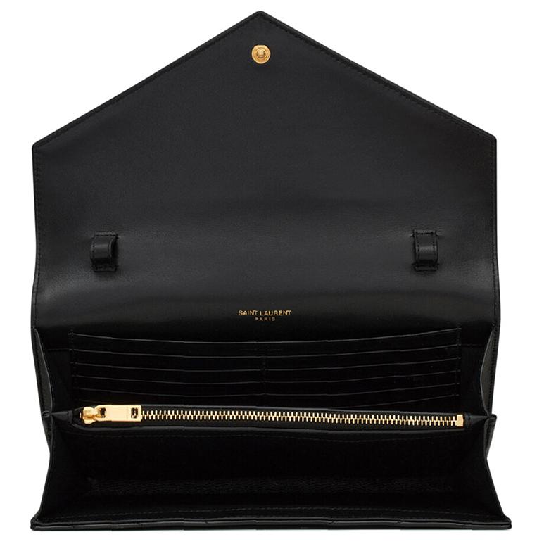 SAINT LAURENT Shiny Calfskin Chain Bag Shoulder Bag Women's Black