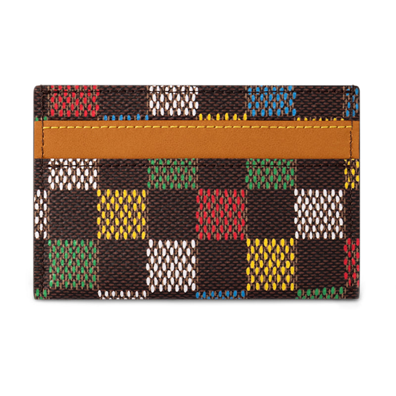 LOUIS VUITTON Coated Canvas Card Holder Men's Brown & Multicolor