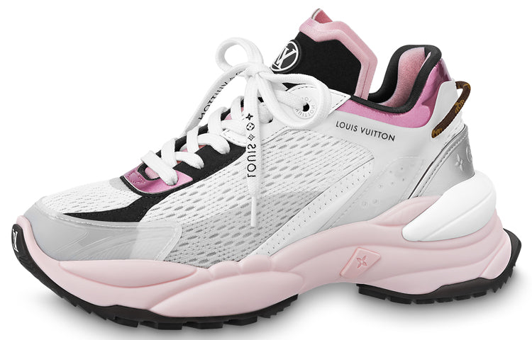 LOUIS VUITTON Run 55 Abrasion-Resistant Low-Top Casual Shoes Women's White Gray Pink
