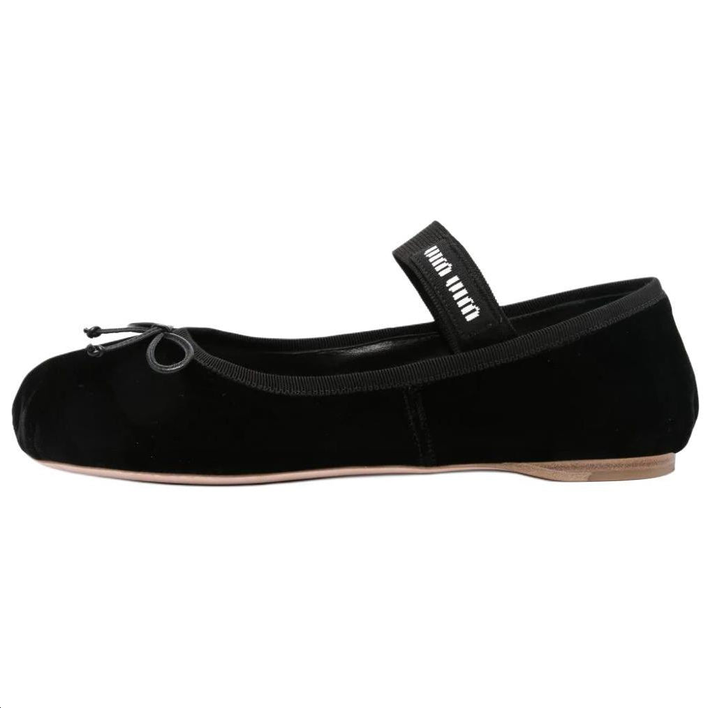 MIU MIU Flat Mary Jane Shoes Women's Black