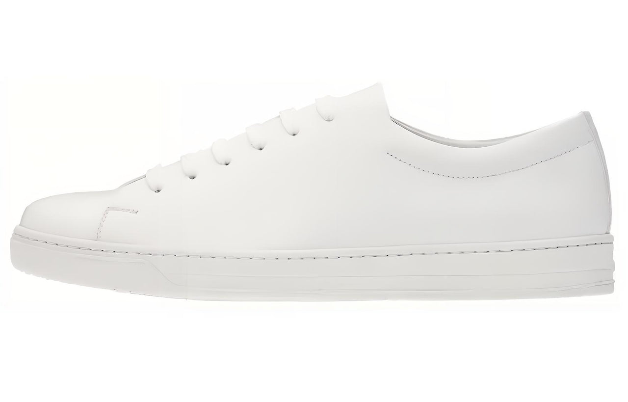 PRADA Low Top Skateboard Shoes Men's White