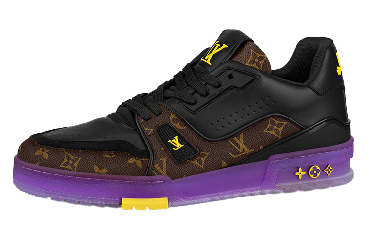 LOUIS VUITTON X Lakers Lv Trainers 'Brown Monogram With Black Purple'