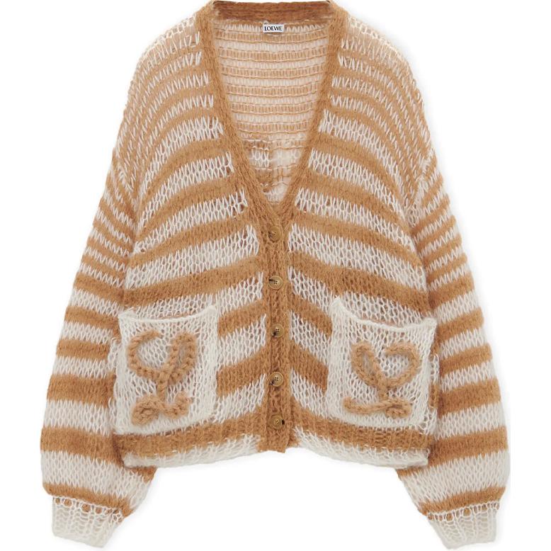 LOEWE Anagram Cardigan 'White/Camel'