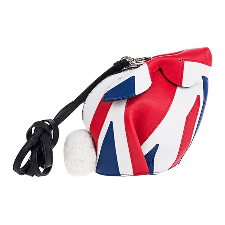 LOEWE Smooth Cow Leather Shoulder Bag Crossbody Bag Women's Blue & Red
