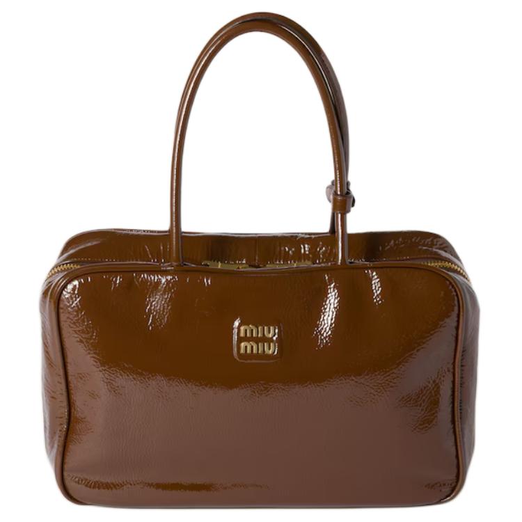 MIU MIU Beau Sheepskin Handbag Women's Rosewood