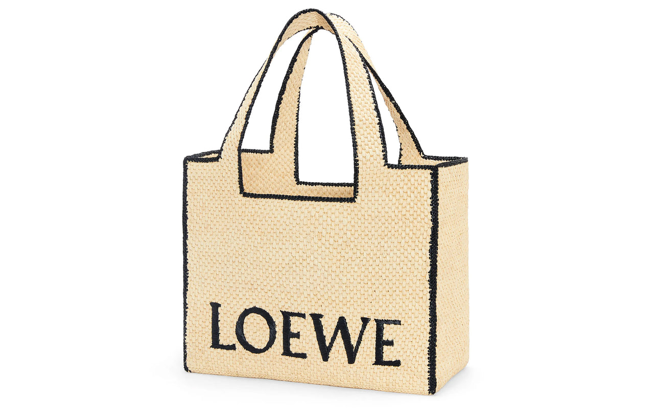 LOEWE Raffia Fiber Tote Bag Shopping Bag Handbag Large Size Women's Natural