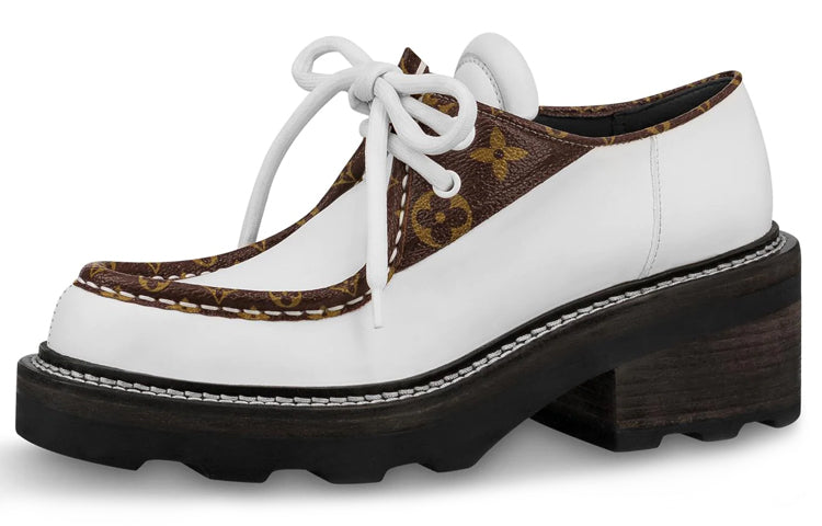 LOUIS VUITTON Beaubourg Platform Derby Shoes 'White' Women's
