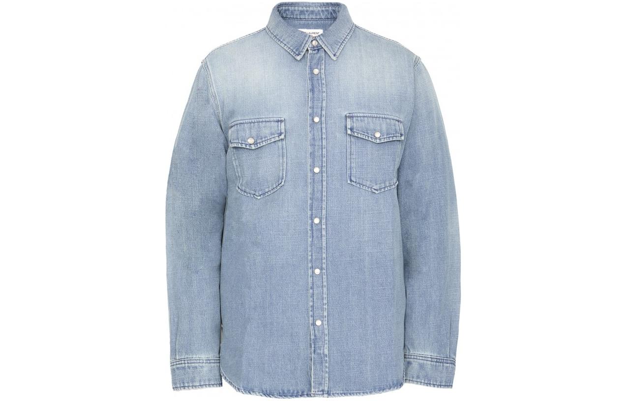 SAINT LAURENT Press stud Denim Shirt