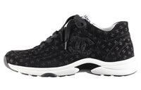 CHANEL Suede Trainer Printed Cc Black Women's