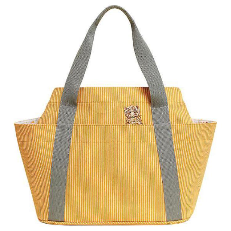 HERMES Canvas Bag, Mommy Bag, Handbag, Shoulder Bag Regular Women's Yellow