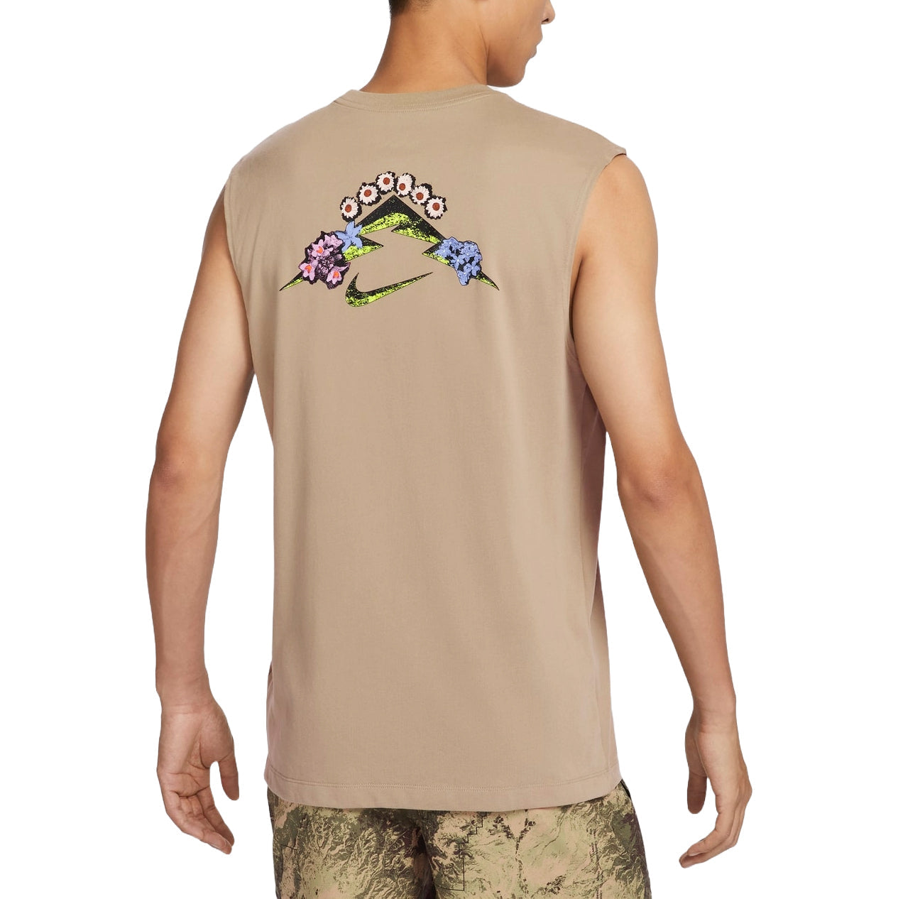 Nike Dri-FIT Graphic Running Tank Asia Sizing 'Khaki' FZ8053-247