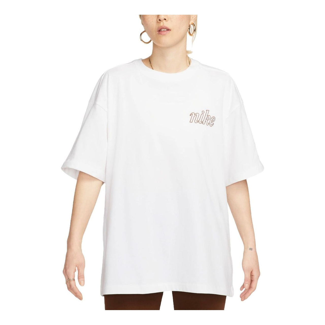 (WMNS) Nike Sportswear Bear Graphic Oversized T-shirt Asia Sizing 'White' FQ6010-100