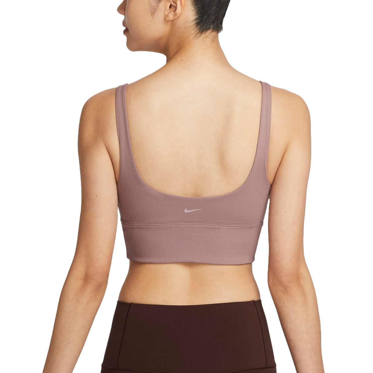 (WMNS) Nike Zenvy Rib Light-Support Padded Longline Sports Bra 'Smokey Mauve' FZ6508-208