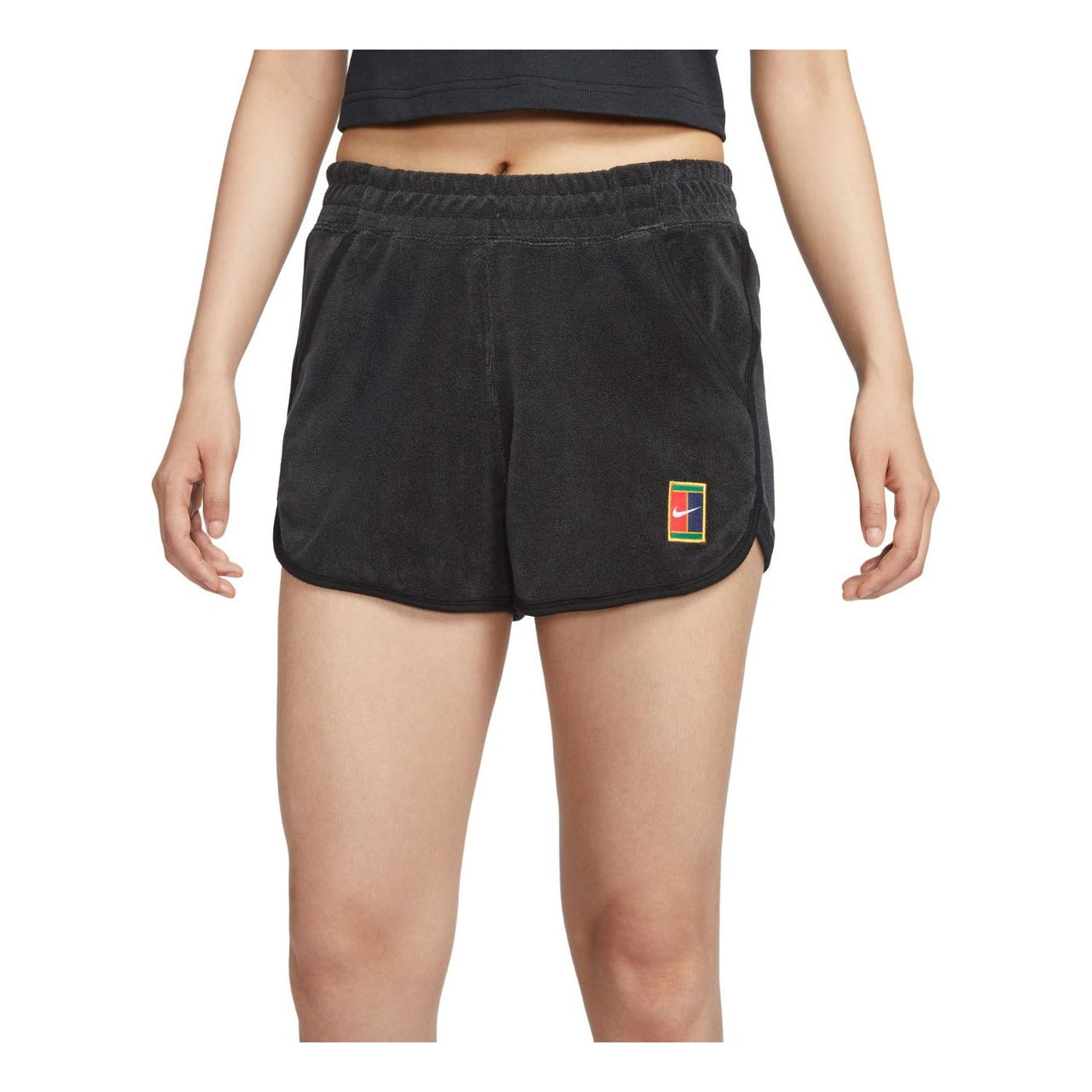 (WMNS) NikeCourt Heritage Mid-Rise French Terry Tennis Shorts Asia Sizing 'Black' FQ2283-010