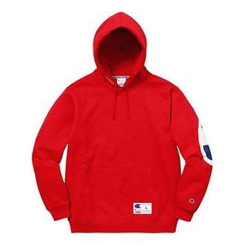Supreme x Champion Hooded Sweatshirt 'Red White' SUP-SS18-530