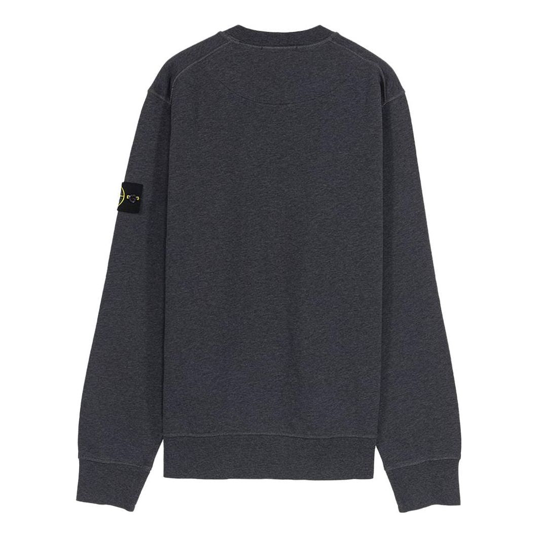 STONE ISLAND Classic Fleece Crewneck Sweatshirt 'Dark Grey' 761563051-V0M67