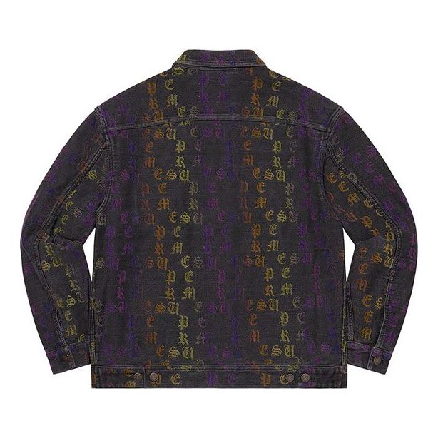 Supreme Gradient Jacquard Denim Work Jacket 'Black Purple Yellow' SUP-SS22-711