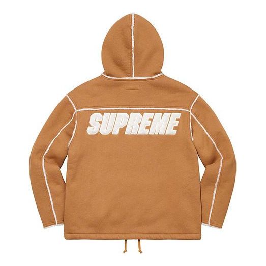 Supreme Faux Shearling Hooded Jacket 'Tan White' SUP-FW21-379
