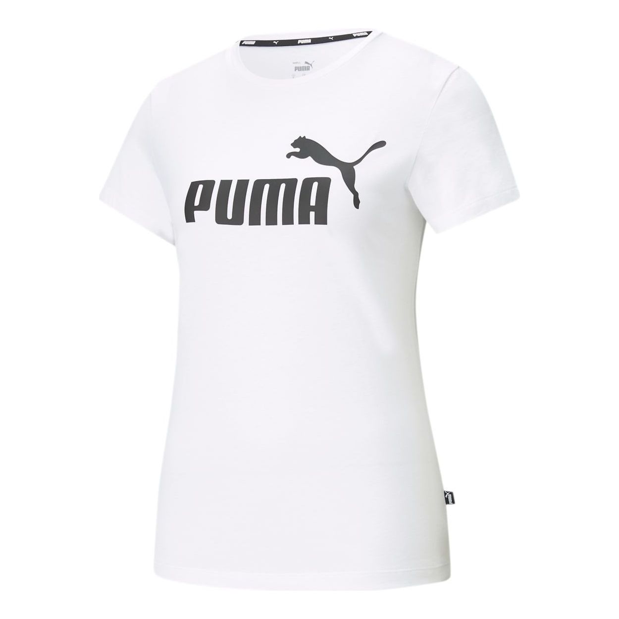 (WMNS) PUMA Essentials Logo T-shirt 'White Black' 586774-02