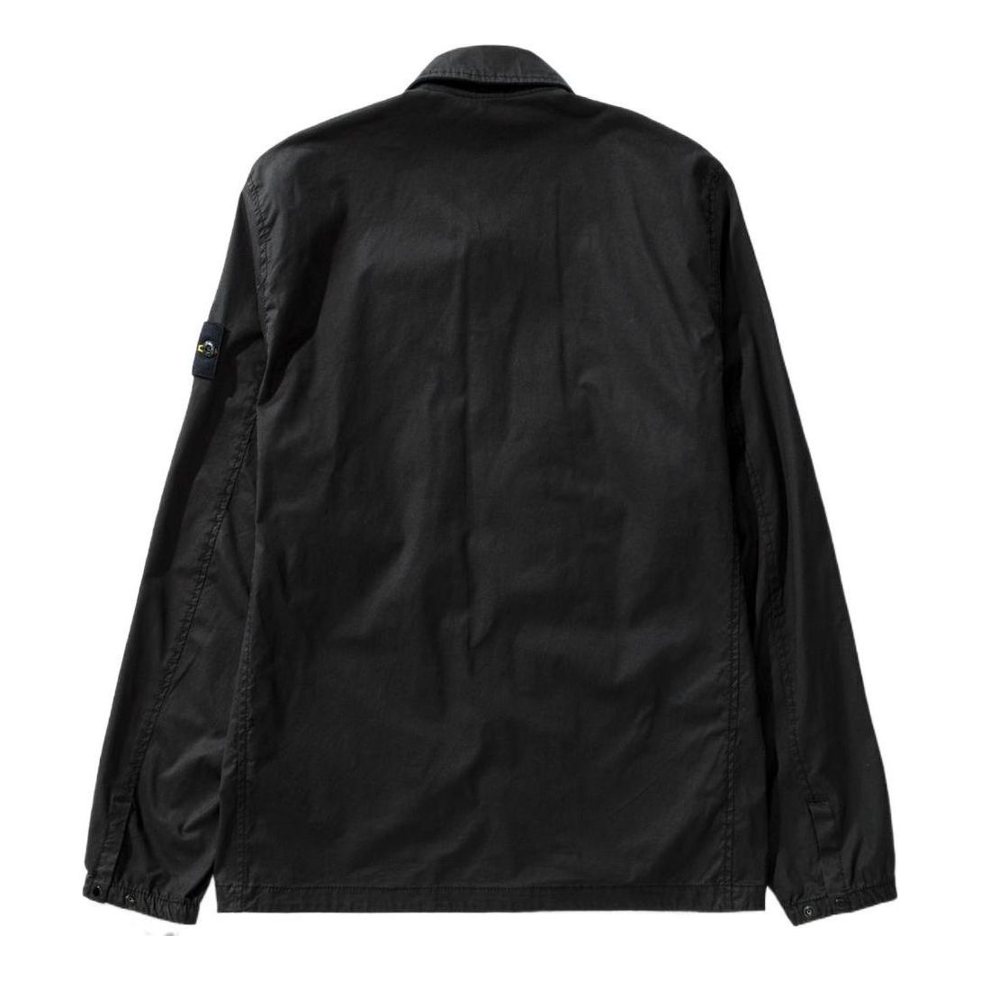 STONE ISLAND Compass Patch Zip up Shirt 'Black' 771510910-V0029