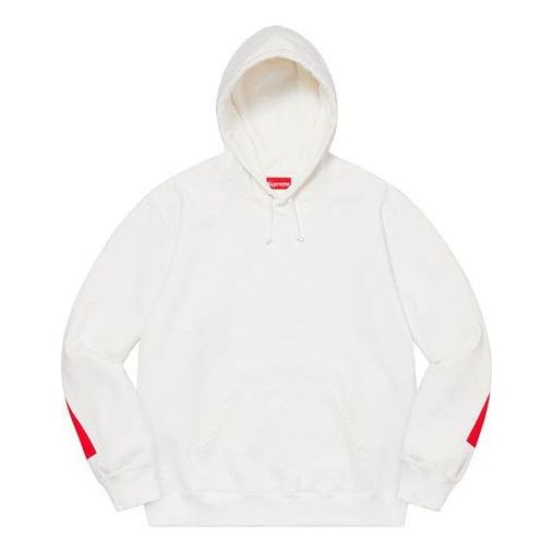 Supreme Big Logo Hooded Sweatshirt 'White Red' SUP-SS21-501