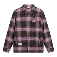 Li-Ning x Mister Cartoon BadFive Graphic Plaid Shirt 'Grey Pink' AFDT855-2