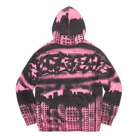 Supreme x New York Yankees Airbrush Hooded Sweatshirt 'Pink Black' SUP-FW21-153