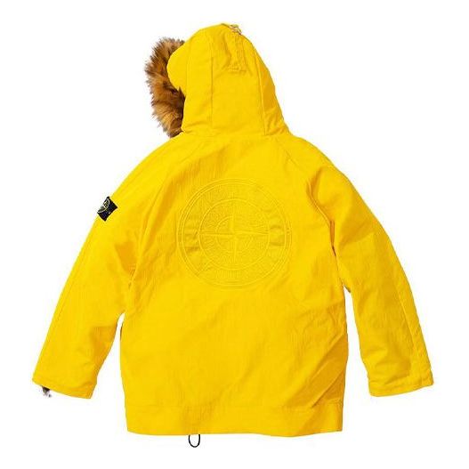 Supreme x Stone Island Formula Steel Reversible Faux Fur Parka 'Yellow Black' SUP-SS22-720