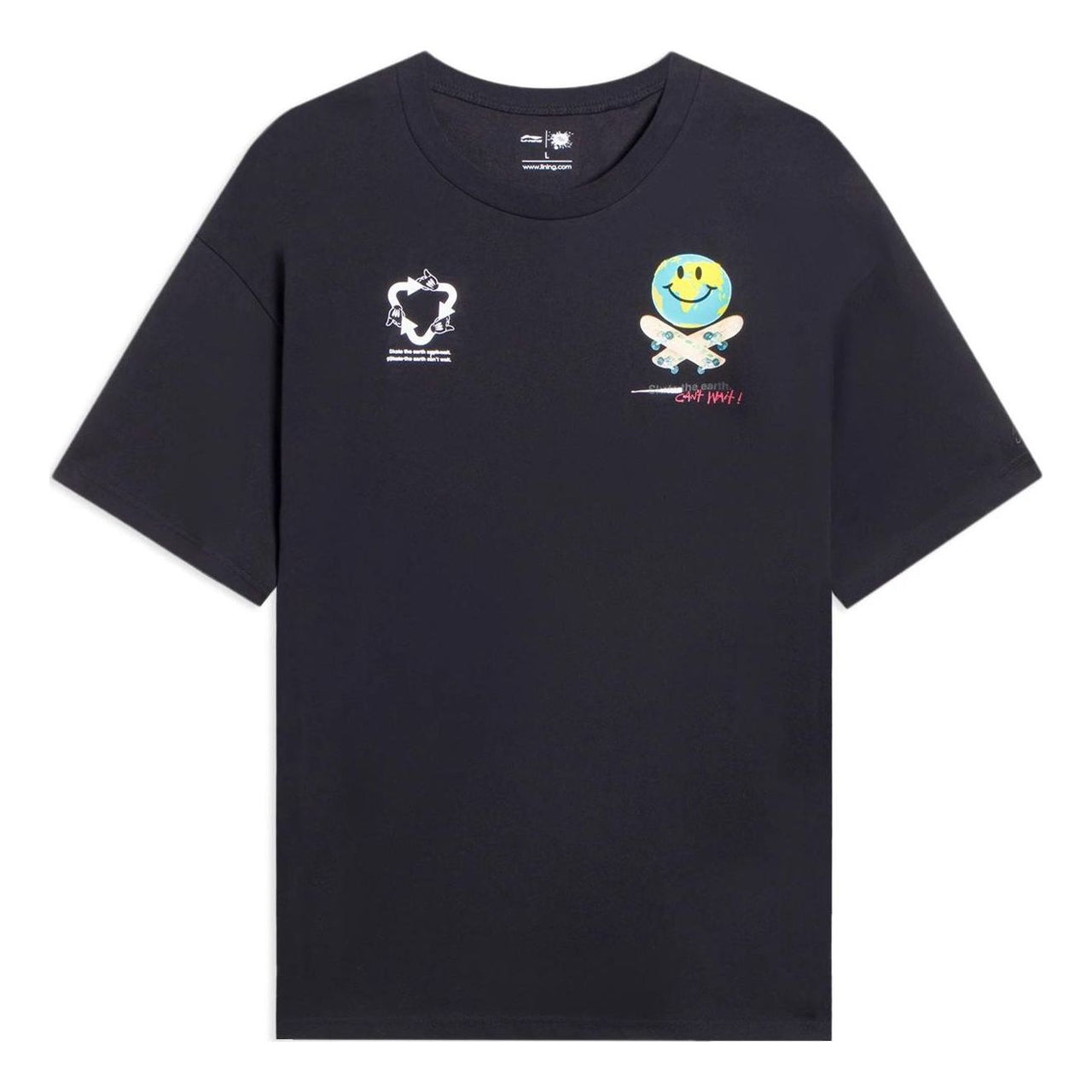 Li-Ning x Og_Slick Earth Graphic T-shirt 'Black' AHSS299-1