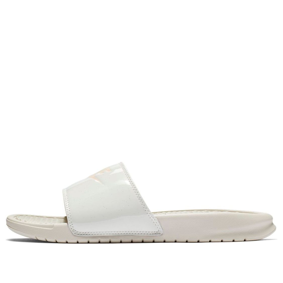 (WMNS) Nike Benassi JDI Print Fashion Pink White Slippers 'White Pink' 618919-021