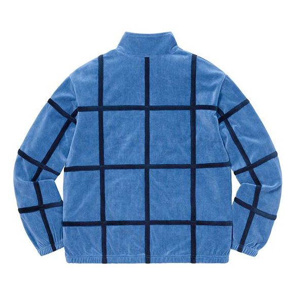 Supreme Grid Taping Velour Jacket 'Blue Black' SUP-SS20-509