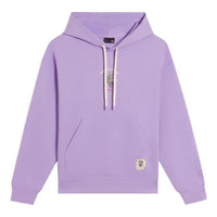 (WMNS) Li-Ning Floral Embroidered Logo Hoodie 'Purple' AWDS920-2
