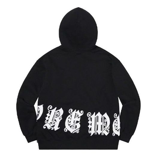 Supreme Old English Wrap Hooded Sweatshirt 'Black White' SUP-SS21-826