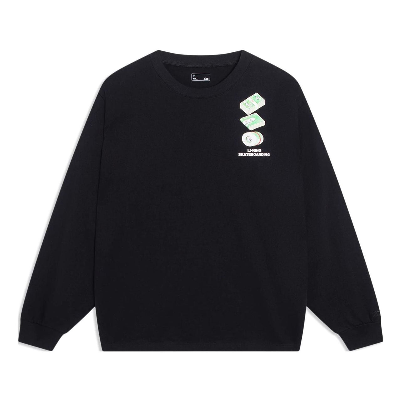 Li-Ning Skateboarding Graphic Long Sleeve T-shirt 'Black' AHST103-3
