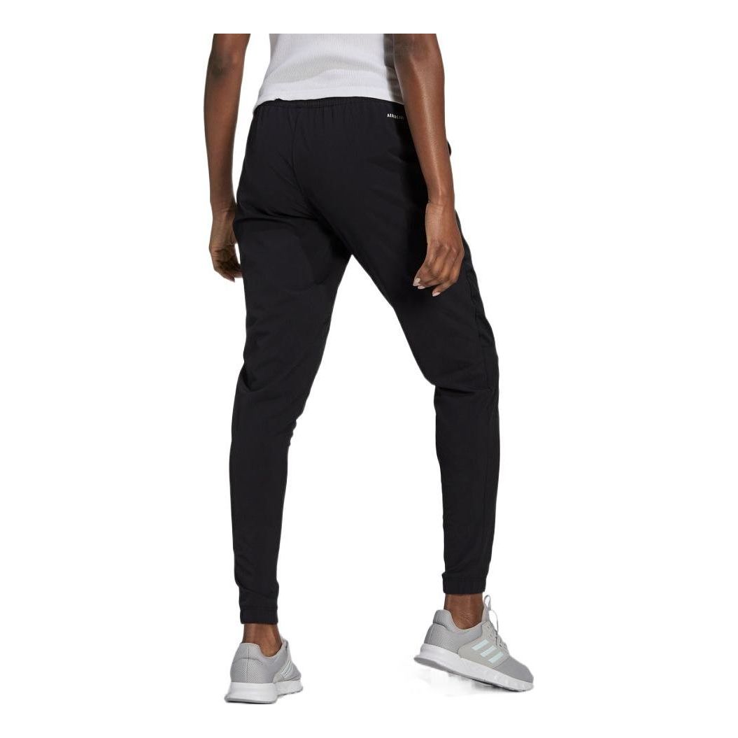 (WMNS) adidas AEROREADY Lightweight Stretchy Woven Sport Pants Asia Sizing 'Black White' GL3927