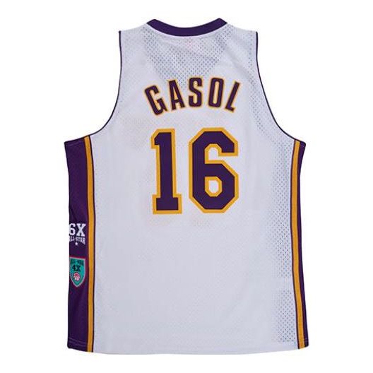 Mitchell & Ness x NBA Los Angeles Lakers Hall Of Fame Swingman 'Pau Gasol 16' SMJY6864-LALYYPGAWHIT