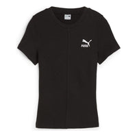 (WMNS) PUMA Classics Ribbed Slim T-Shirt 'Black' 626629-01