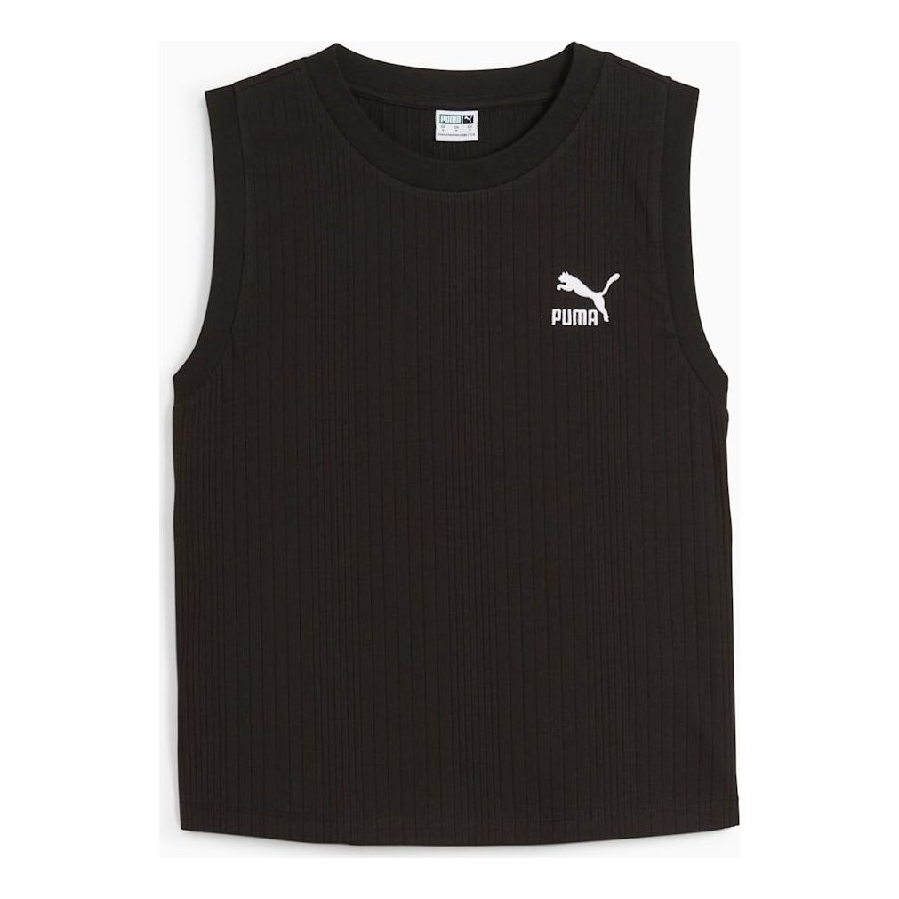 (WMNS) PUMA Classics Ribbed Relaxed Tank 'Black' 624266-01