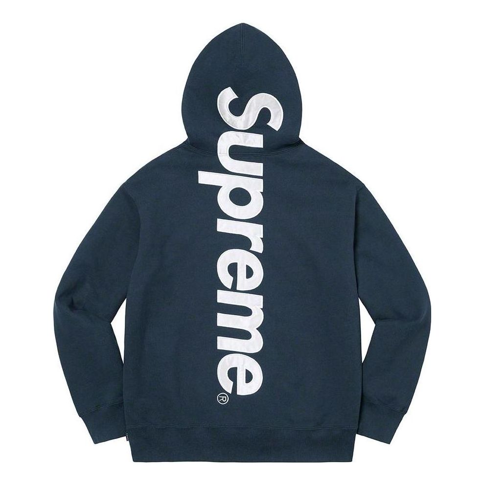 Supreme Satin Appliqu Hooded Sweatshirt 'Navy White' SUP-FW22-438