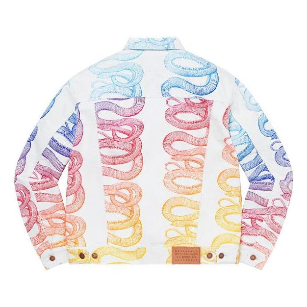 Supreme x HYSTERIC GLAMOUR Snake Denim Trucker Jacket 'White Blue Pink Yellow' SUP-SS21-534