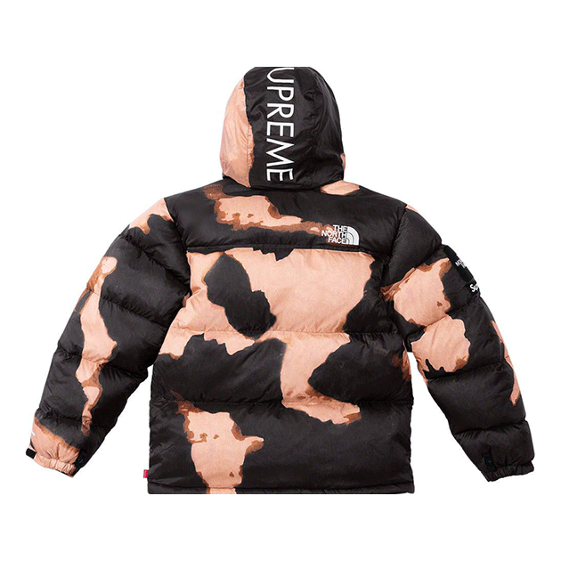 Supreme x The North Face Bleached Denim Print Nuptse Jacket 'Beige Black' SUP-FW21-363