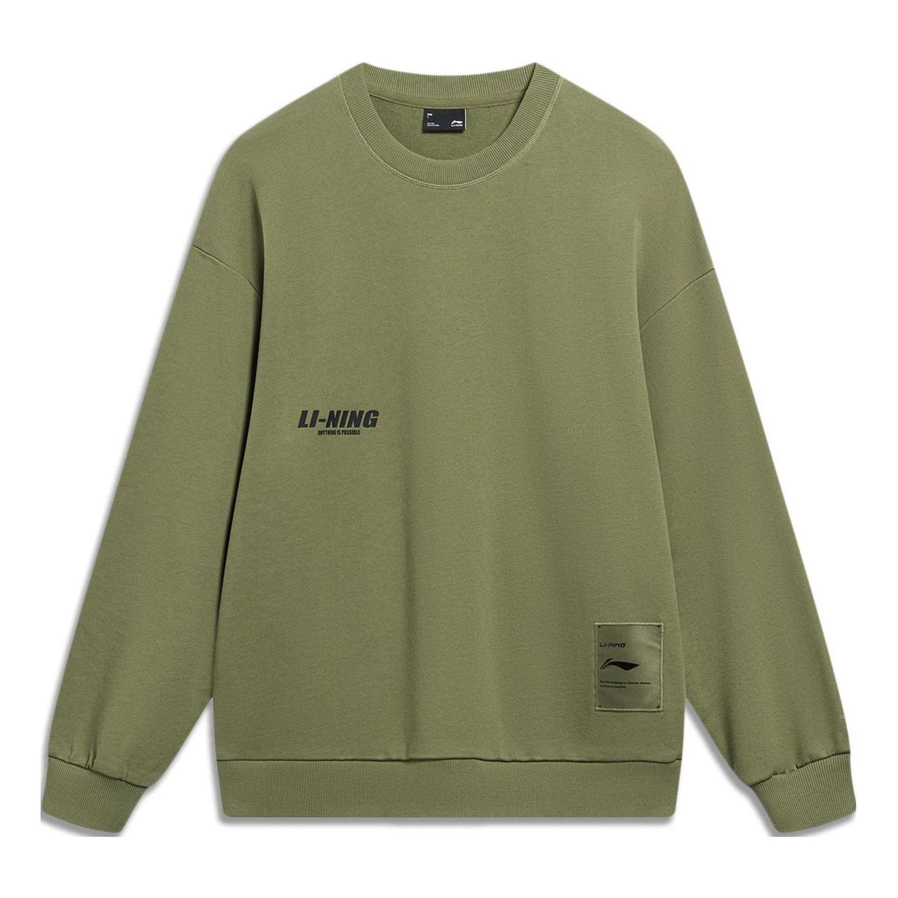 Li-Ning Anything Is Possible Graphic Sweatshirt 'Olive Green' AWDT683-4