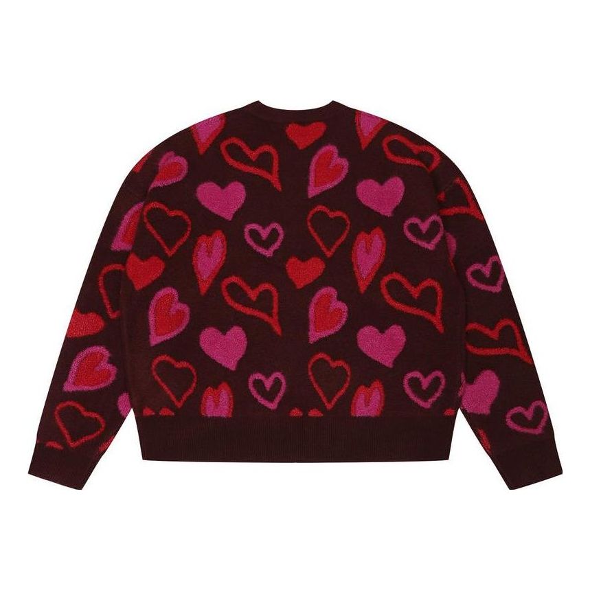 Drew House Scribble Hearts Sweater 'Burgundy' DW-FW22-1223-07