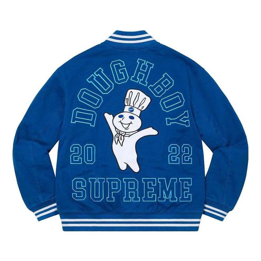 Supreme x Mitchell & Ness Doughboy Twill Varsity Jacket 'Blue White' SUP-FW22-716