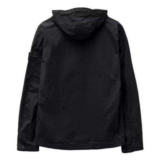 STONE ISLAND Supima Cotton Twill Stretch Hooded Jacket 'Black' 781543310-V0029
